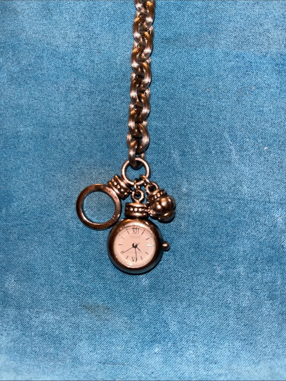 Ecclissi Sterling Silver Charm Bracelet Watch